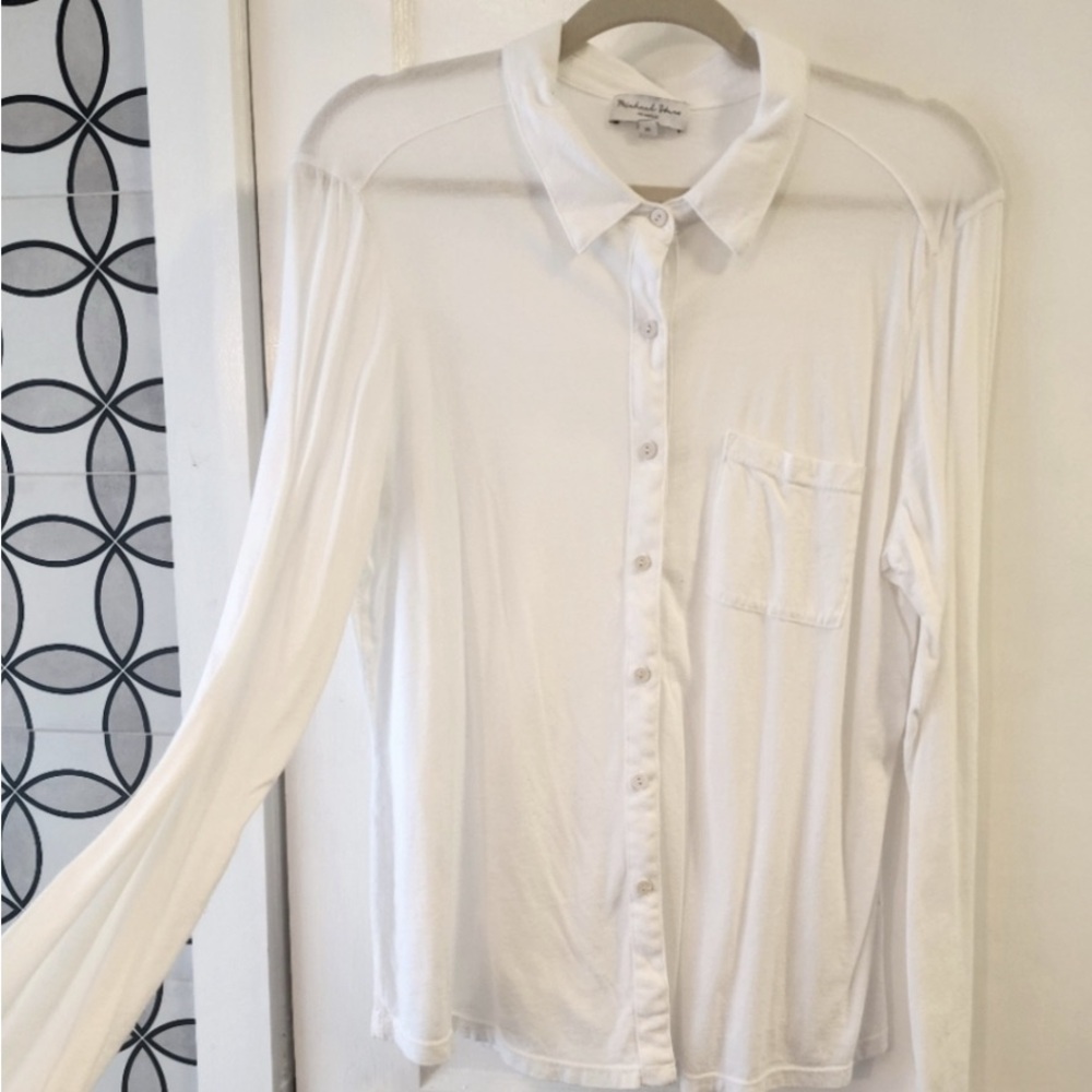 Michael Stars White Button-Up Top Harley